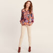 Chemise manches longues fluide orange femme