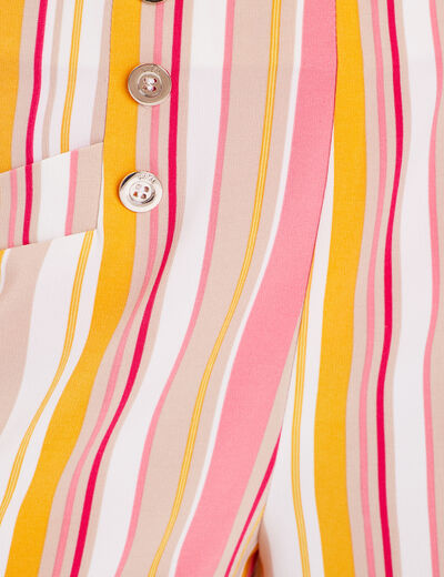 Pantalon flou avec boutons multicolore femme