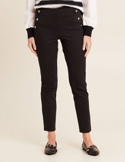 Pantalon tregging taille basculée noir femme