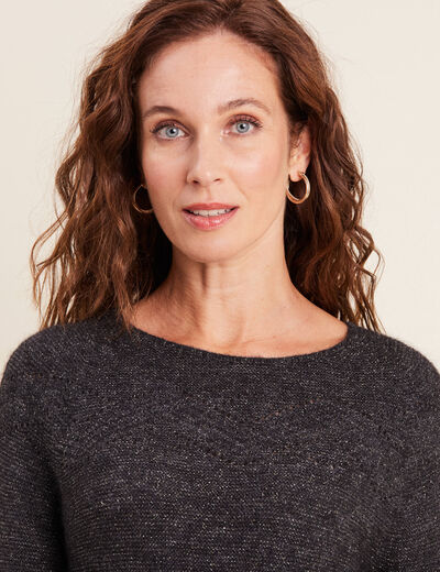 Pull confectionné en France gris foncé femme