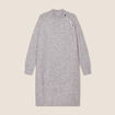 Robe pull droite col montant gris clair femme