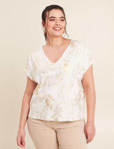 T-shirt manches courtes blanc femme