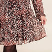Robe courte &eacute;vas&eacute;e col v manches longues marron femme