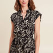 Robe droite courte sans manches noir femme