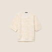 Pull col rond ecru femme