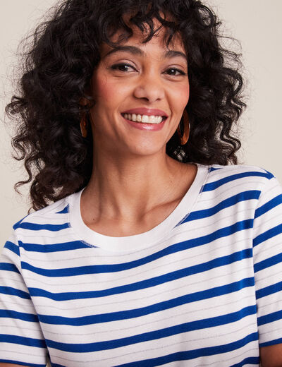 T-shirt manches courtes bleu femme