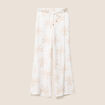 Pantalon large taille haute beige femme