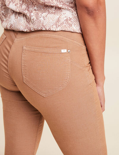 Pantalon léger taille standard long marron femme