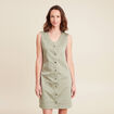 robe courte droite réversible en jean vert olive femme