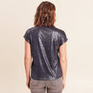 T-shirt manches courtes bleu fonc&eacute; femme