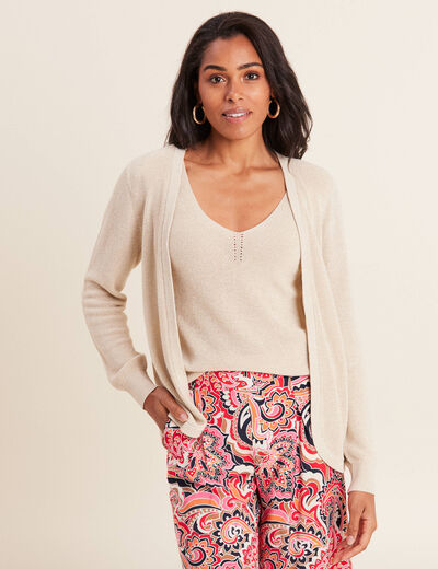 Gilet manches longues couleur or femme