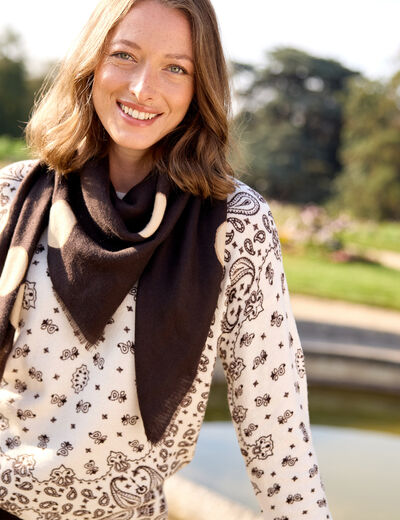 Foulard marron fonc&eacute; femme
