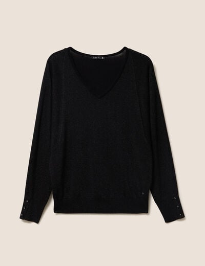 Pull manches longues noir femme