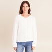 Cardigan col rond ecru femme