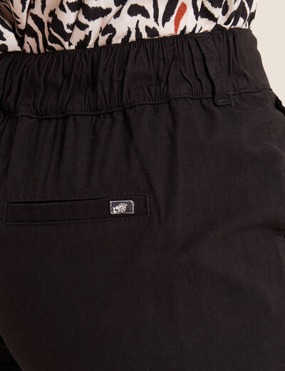 Pantalon large 7/8ème noir femme