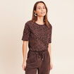 T-shirt en coton biologique marron femme