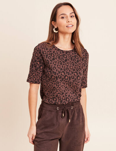 T-shirt en coton biologique marron femme