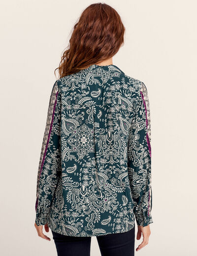 Chemise manches longues vert femme