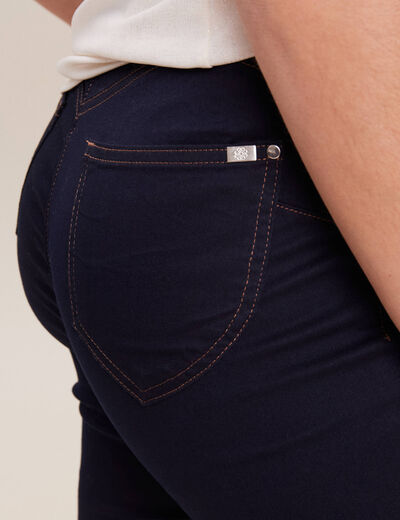 Jeans léger taille haute long denim brut femme