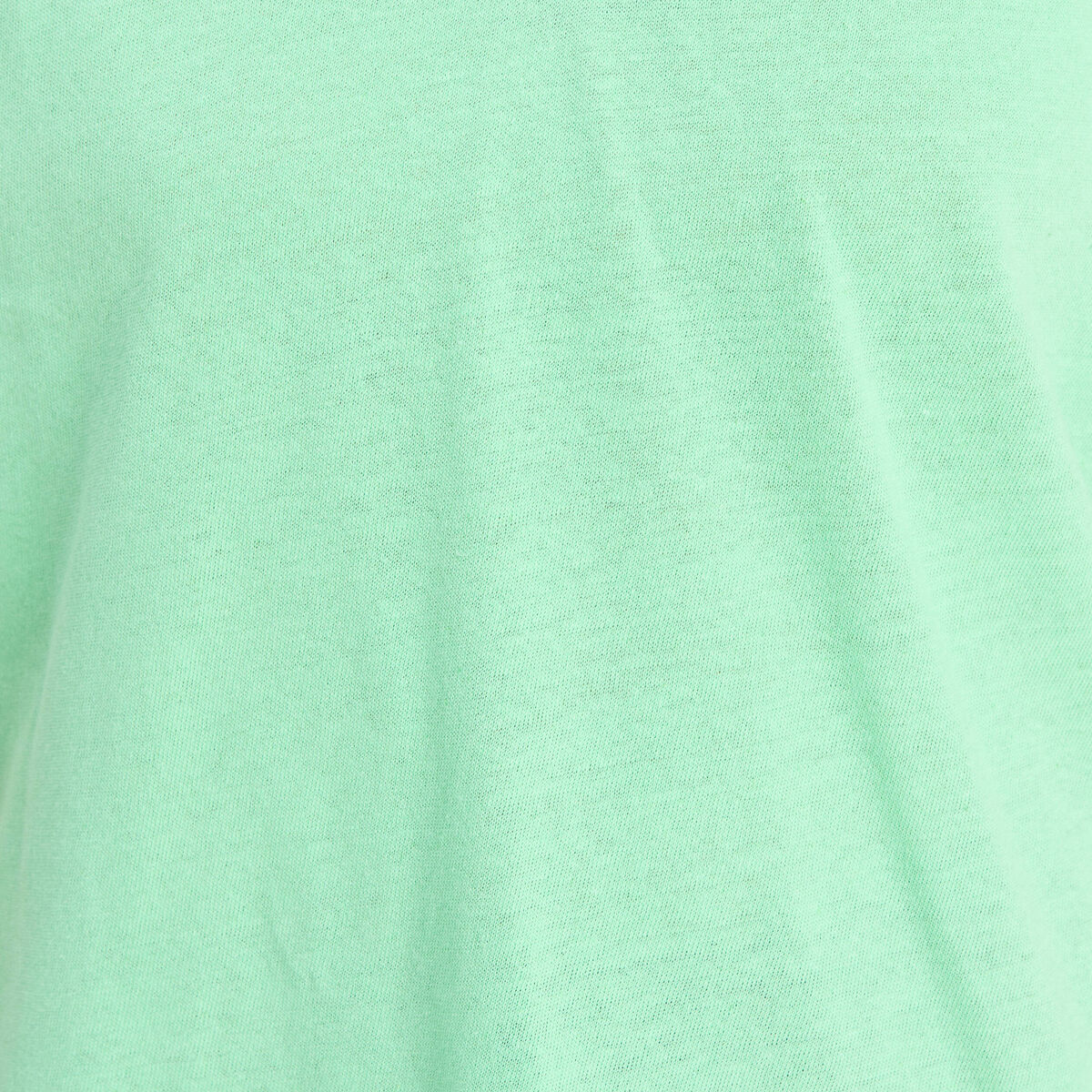 T-shirt col v manches courtes aspect lin vert fluo femme
