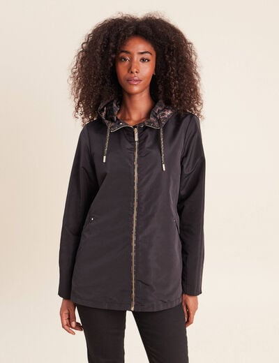 Parka cintr&eacute;e r&eacute;versible &agrave; capuche marron femme