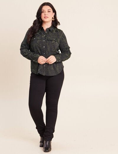 Chemise manches longues vert femme