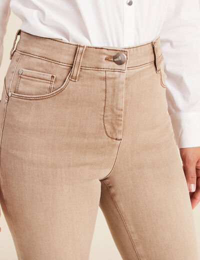 Jean magique L'Unique coupe bootcut denim beige femme