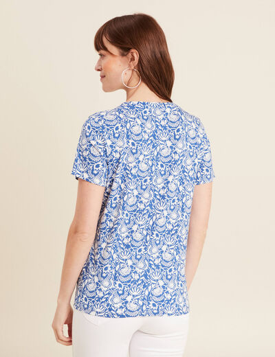 T-shirt manches courtes bleu femme