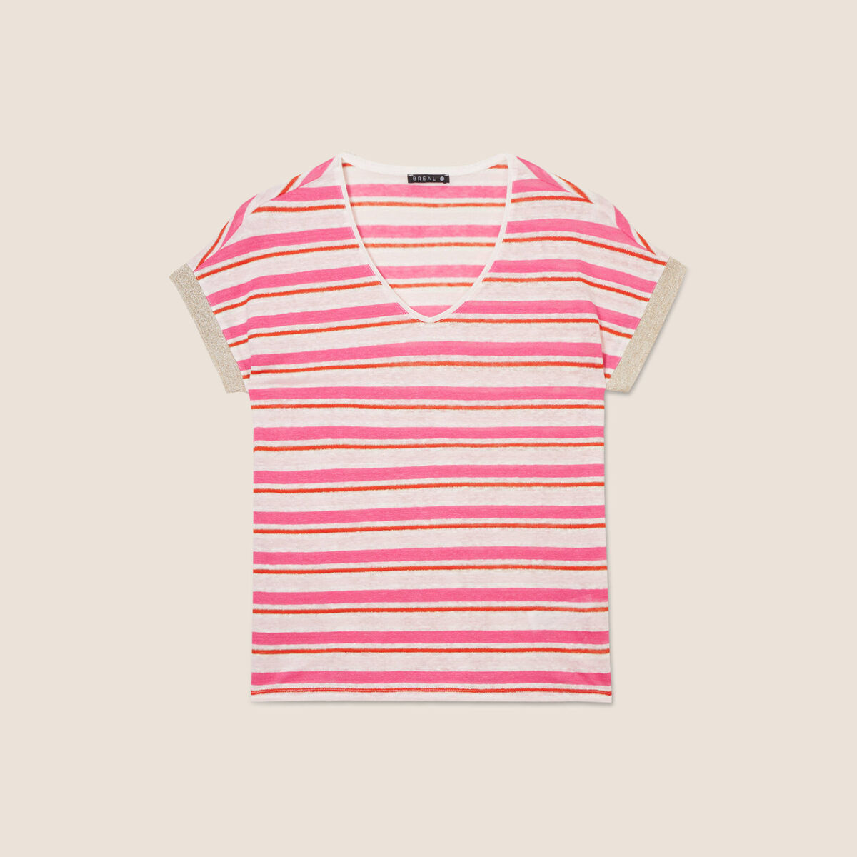 T-shirt manches courtes orange femme