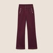 Pantalon coupe bootcut &agrave; pont prune femme