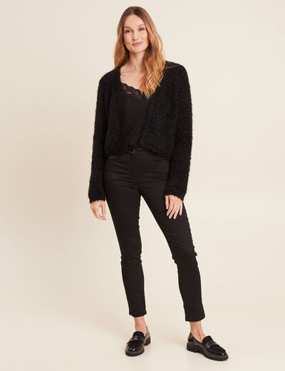 Gilet manches longues noir femme