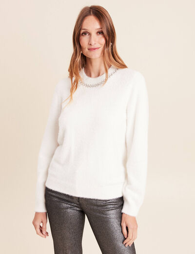 Robe Pull Col Roulé En Grosse Maille Camel à Manches Bouffantes