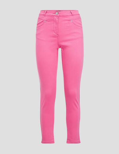 Pantalon ajusté rose fushia femme