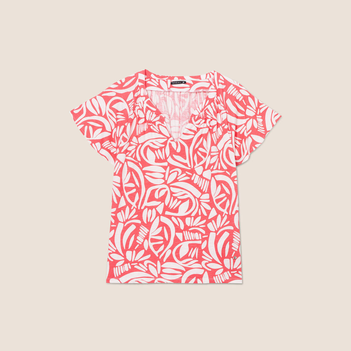 Blouse manches courtes rouge femme