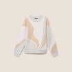Pull col rond beige femme