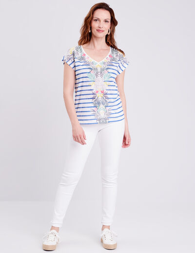 T-shirt manches courtes bleu electrique femme
