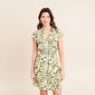 Robe droite zipp&eacute;e vert femme