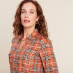 Chemise manches longues orange femme