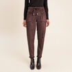 Pantalon coupe mom 7/8&egrave;me marron fonc&eacute; femme
