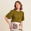 T-shirt manches courtes vert olive femme