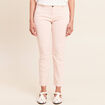 Pantalon coupe chino taille bascul&eacute;e rose poudr&eacute;e femme