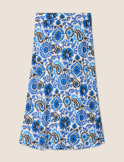 Jupe fluide taille standard bleu femme