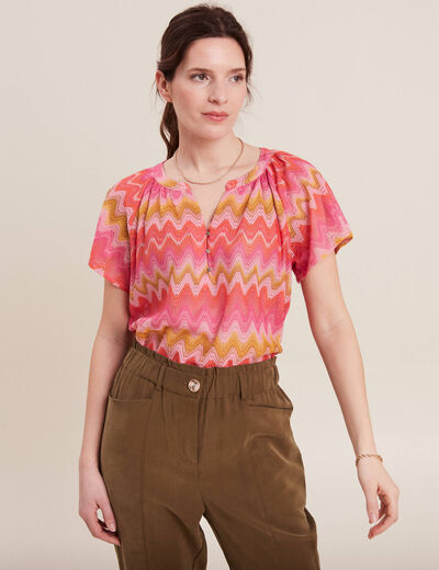 T-shirt manches courtes orange femme