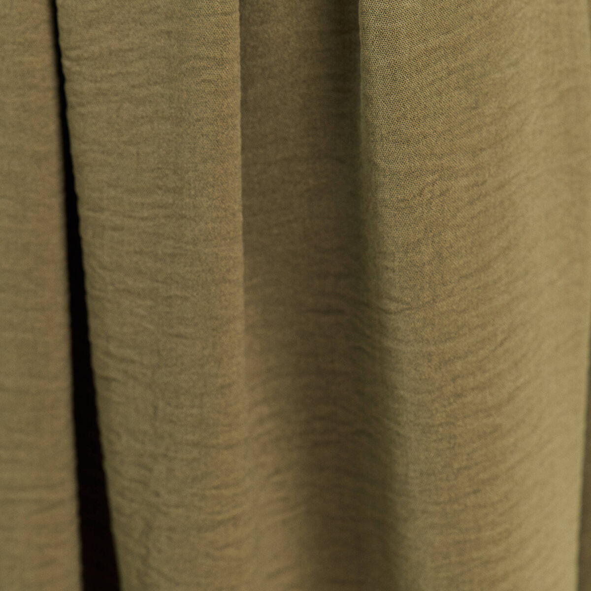 Robe patineuse 3/4 col chemise vert kaki femme