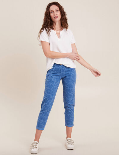 Blouse manches courtes ecru femme
