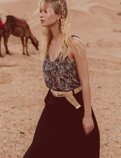 Blouse bretelles larges blanc femme