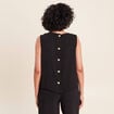 Blouse sans manches col rond fluide noir femme