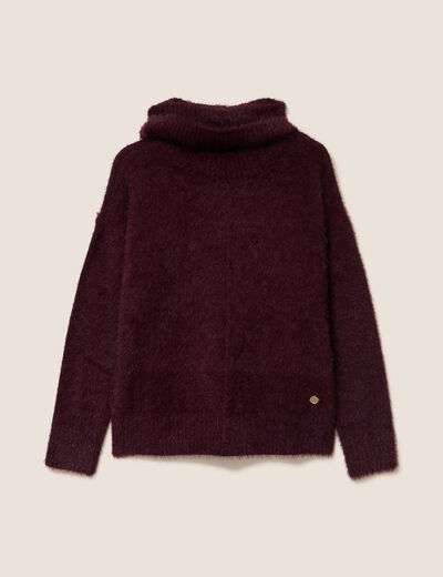 Pull manches longues bordeaux femme