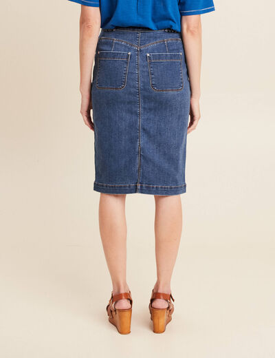 Jupe en jean longueur genou denim stone femme