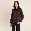 Chemise manches longues marron femme